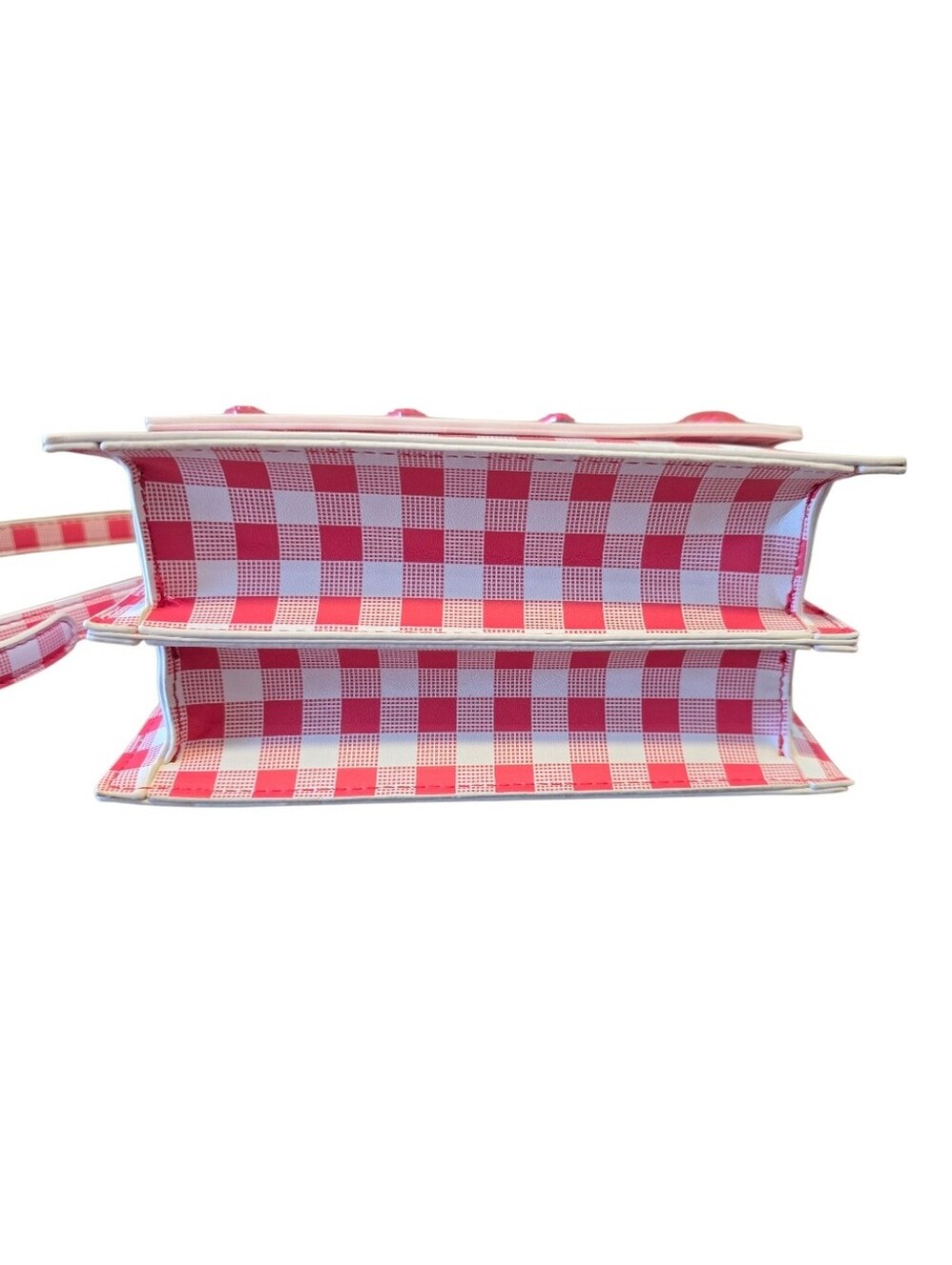 Betsey Johnson Strawberry Gingham Red White Crossbody Handbag - Picture 9 of 12